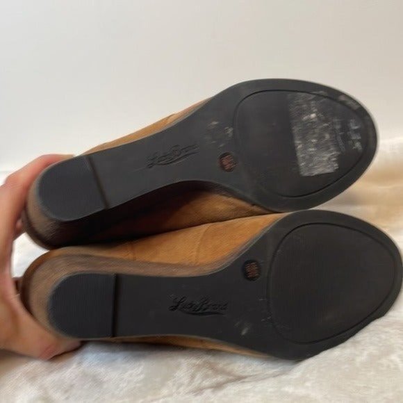 Lucky brand Sumarah  camel  suede ankle wedge boot with buckle size 10 NEW - Picture 5 of 9